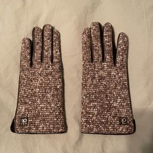Calvin Klein leather fur lined gloves